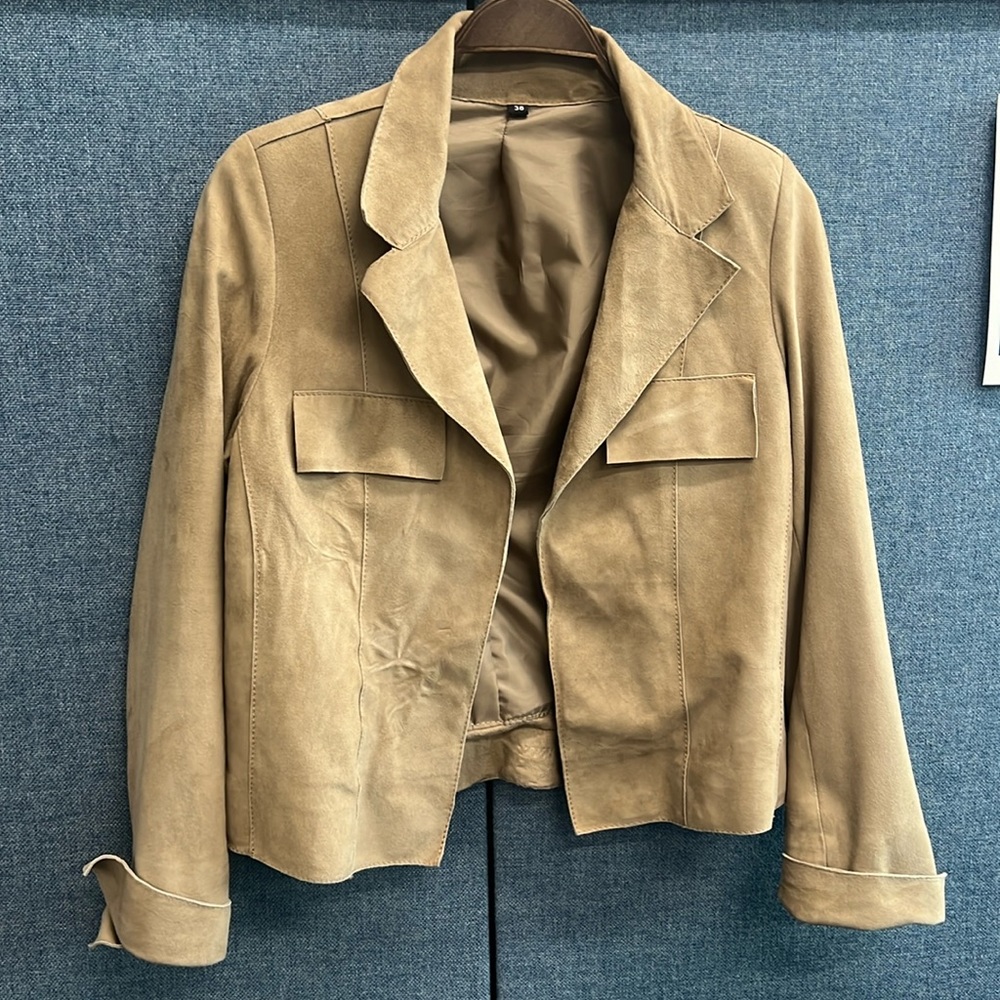 Genuine Moroccan suede leather jacket - worn a few times, like new condition.